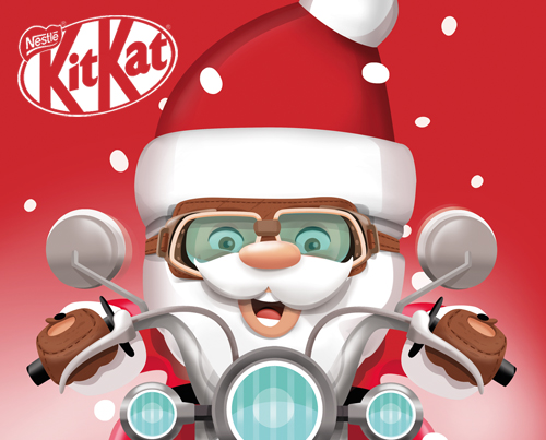 KIT KAT. Ilustraciones para colección de latas KIT KAT Santa Claus. Campaña mundial. Diseños del packaging y dirección de arte Karenin. | Il·lustracions per a col·lecció de llaunes KIT KAT Santa Claus. Campanya mundial. Disseny del packaging i adreça d'art Karenin. |Illustrations for collection of cans KIT KAT Santa Claus. World Campaign. Packaging design and art direction Karenin